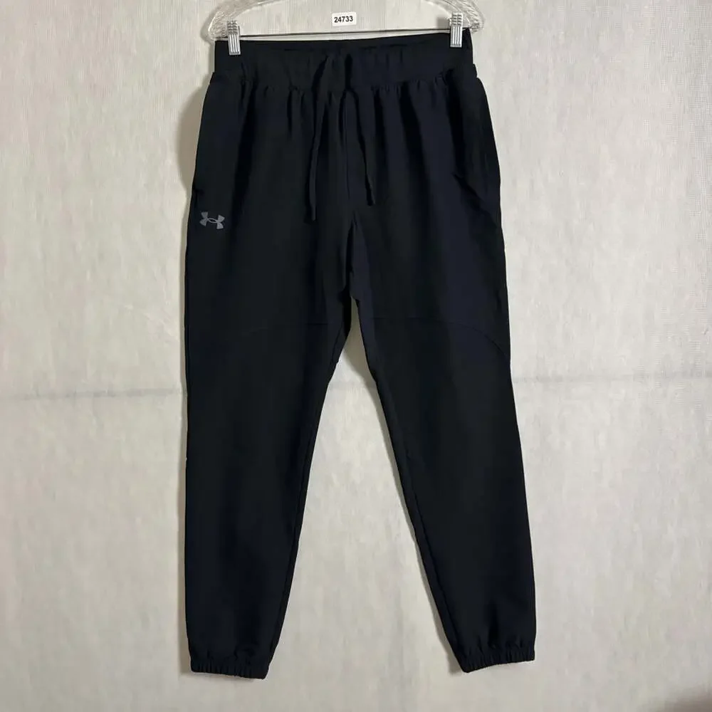 Under Armour Men's Large Black Woven Cold Weather Jogger Pants With Pockets